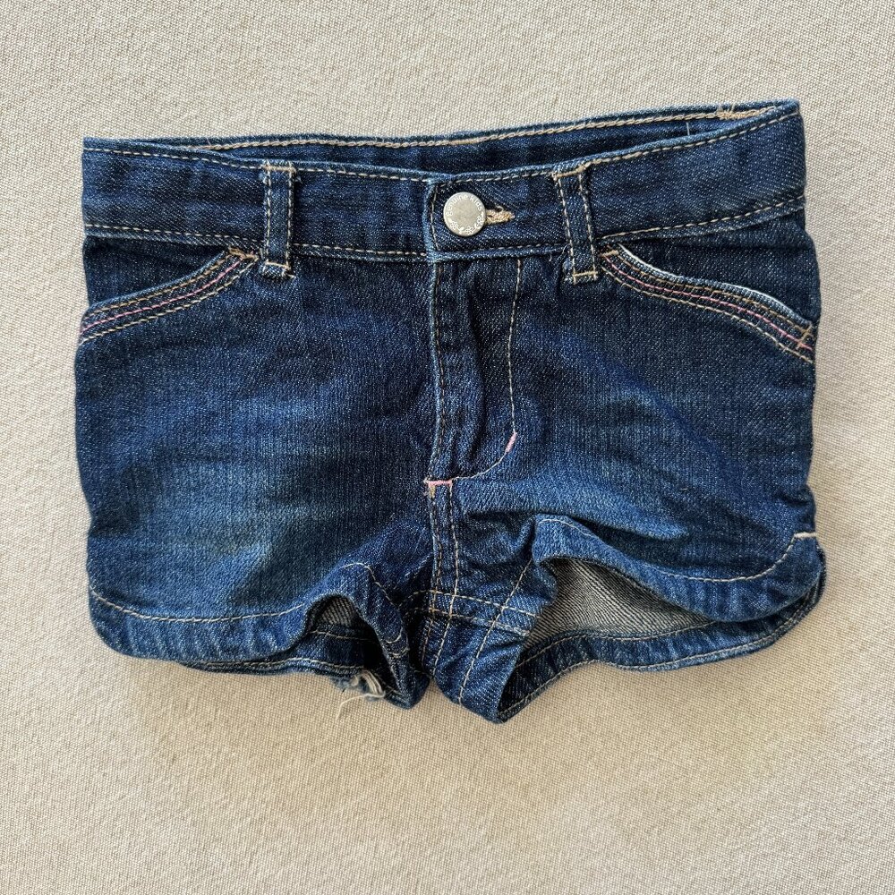 EUC Genuine Kids by Oshkosh Toddler Denim Jean Shorts Sz 18 mos